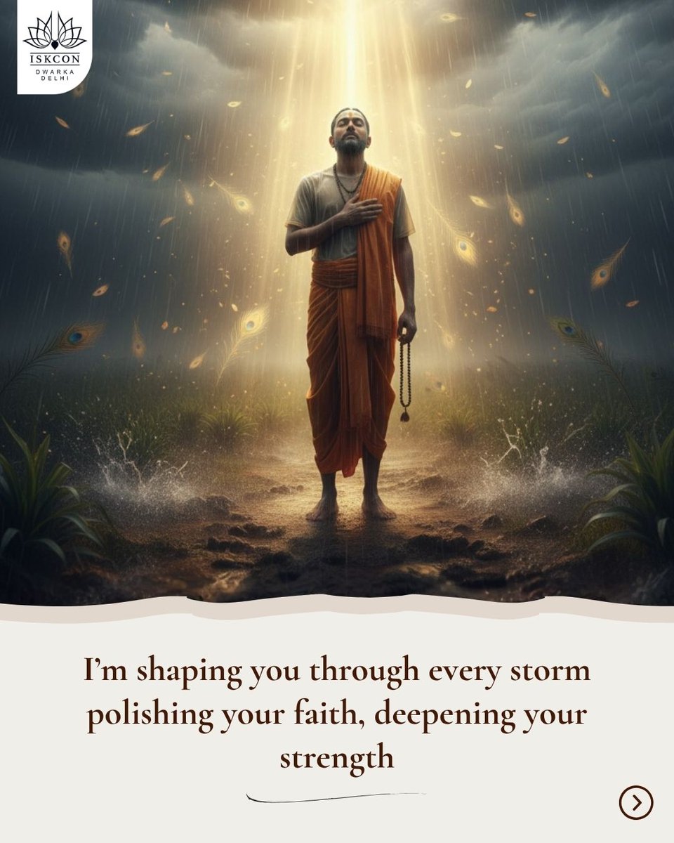 ISKCON_Dwarka's tweet photo. Sometimes, what feels like life breaking you is actually Krishna building you. 
When things go wrong, remember — He never gives a burden without a purpose.
Your pain has a divine plan behind it. Just hold on, and let faith do its work.
 
#KrishnaWisdom #FaithInKrishna #BhaktiVibes #TrustKrishna #SpiritualJourney #ISKCON #KrishnaConsciousness #WhenLifeFeelsUnfair #DivinePlan #BhagavadGitaTeachings