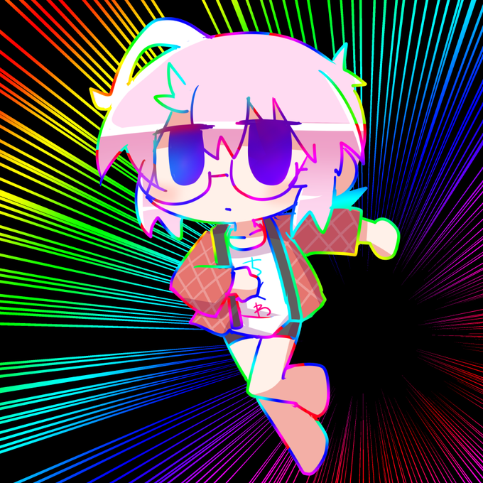 昔あった多色鉛筆で描いたような線って出来るかなーと思い立って描いた特に意味のないらくがき 