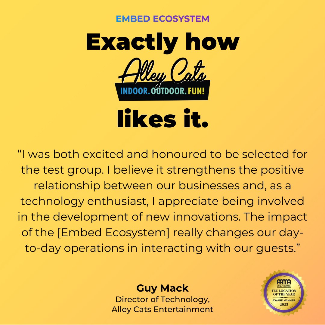 embedcard's tweet image. he Embed Ecosystem—exactly how you like it. 💯

Experience FEC solutions that enable you to do business your way, in the best way that suits your operations and elevates the guest experience.

Learn more at hubs.li/Q03W6gKh0

#FuellingFun #TransformingFun