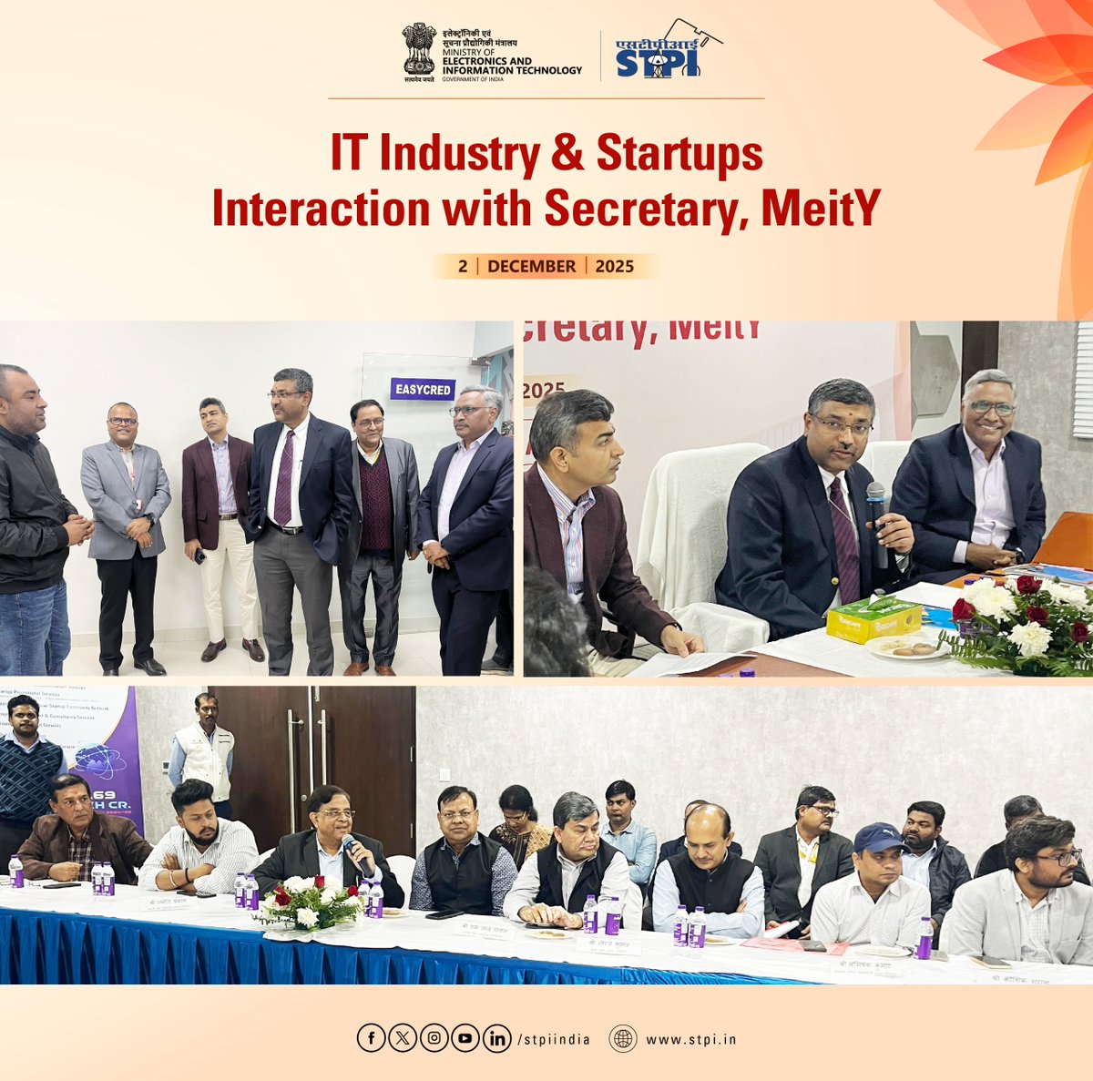 stpiindia's tweet image. IT industry representatives and startups interacted with the Secretary, MeitY, Shri S. Krishnan, during the inauguration of STPI office in Patna and briefed him on their innovative ideas, technology-driven solutions and the progress shaping India’s technology landscape.

The…