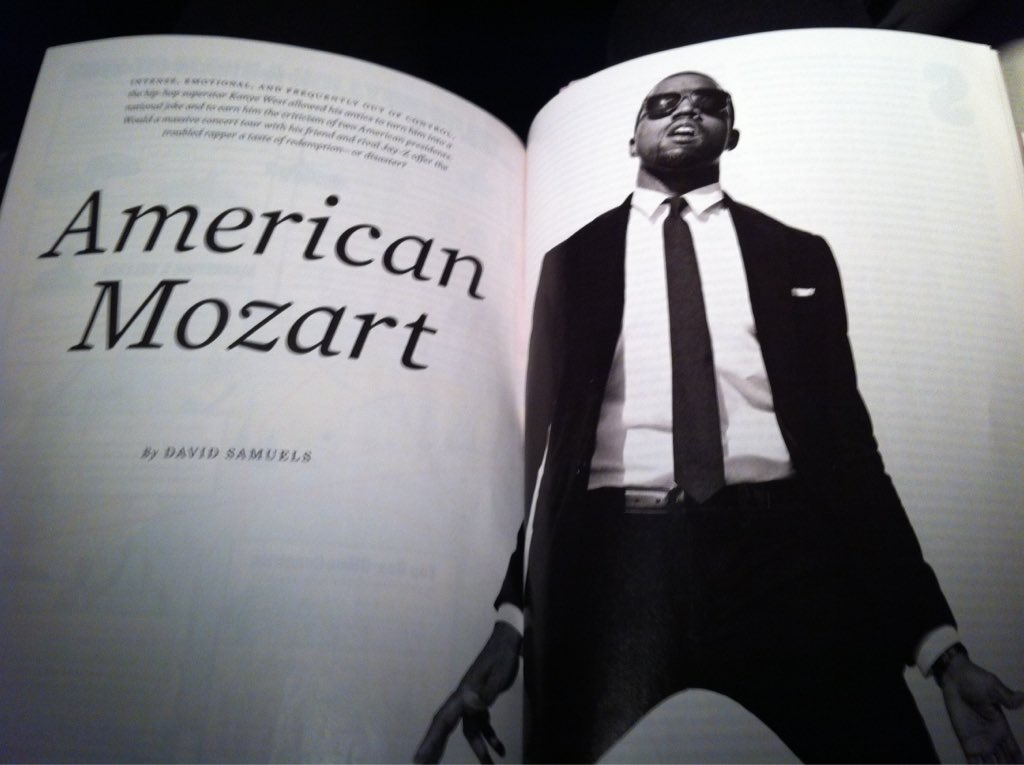 The Atlantic Magazine declaring Ye as the American Mozart (2012)