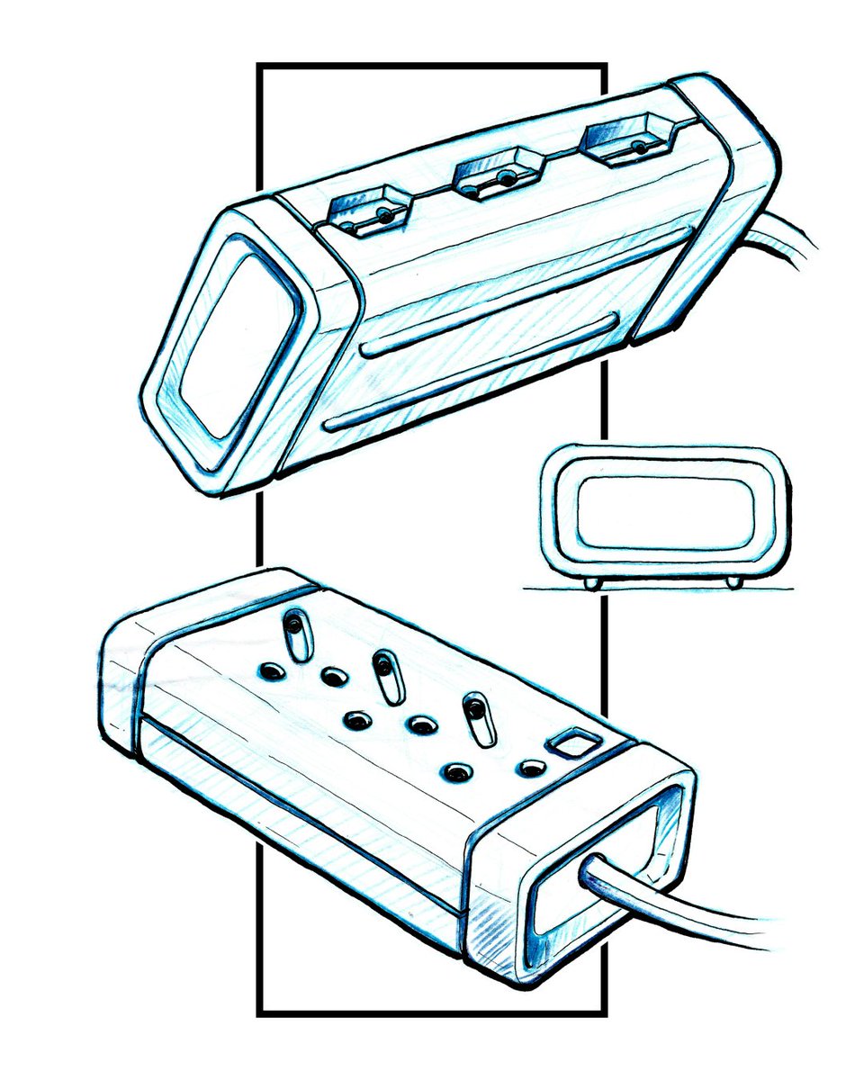 digitalchild_'s tweet photo. Concept Sketch 26
Multi-plug design.
#industrialdesign #enclosure #powerstrip
#plug #multiplug #sketchbook #sketches https://t.co/yKdSjUQEGE