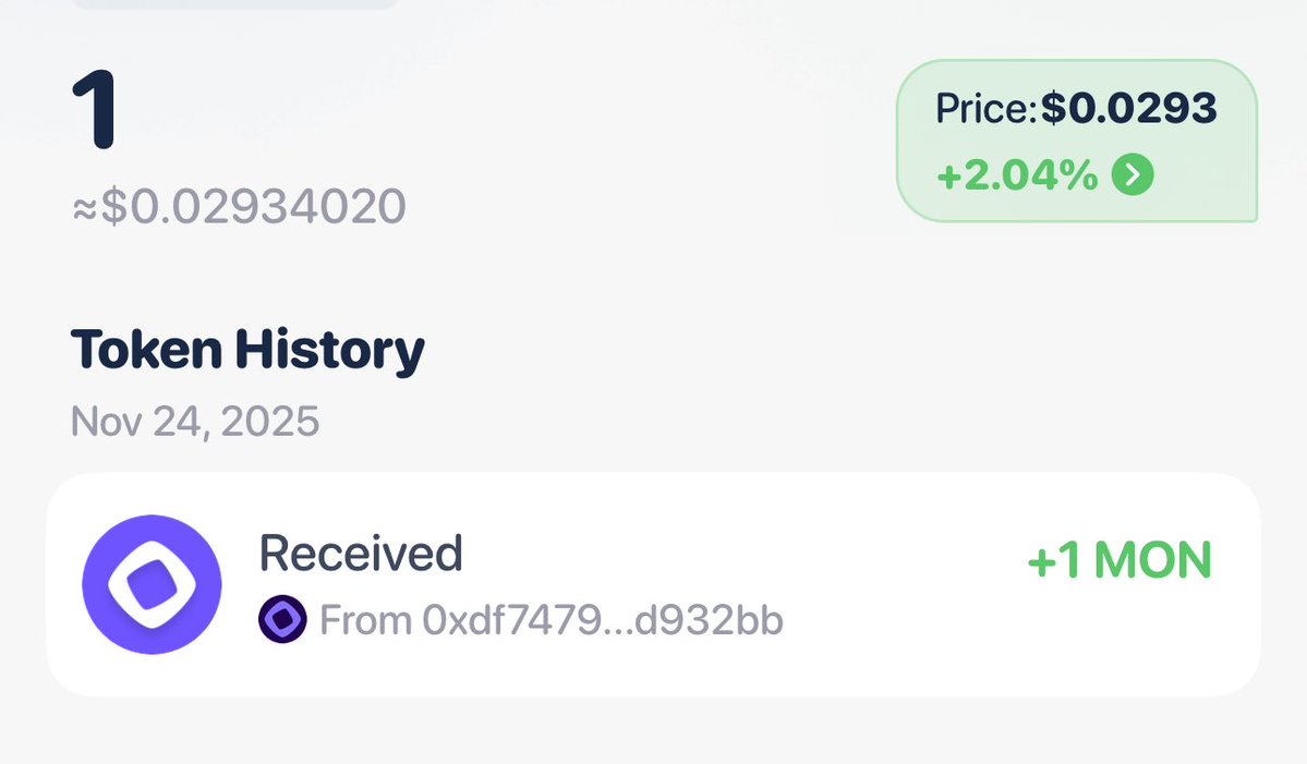 Monad sent me 1 MON so that they can say Kelly is a MON supporter.🥳🥳