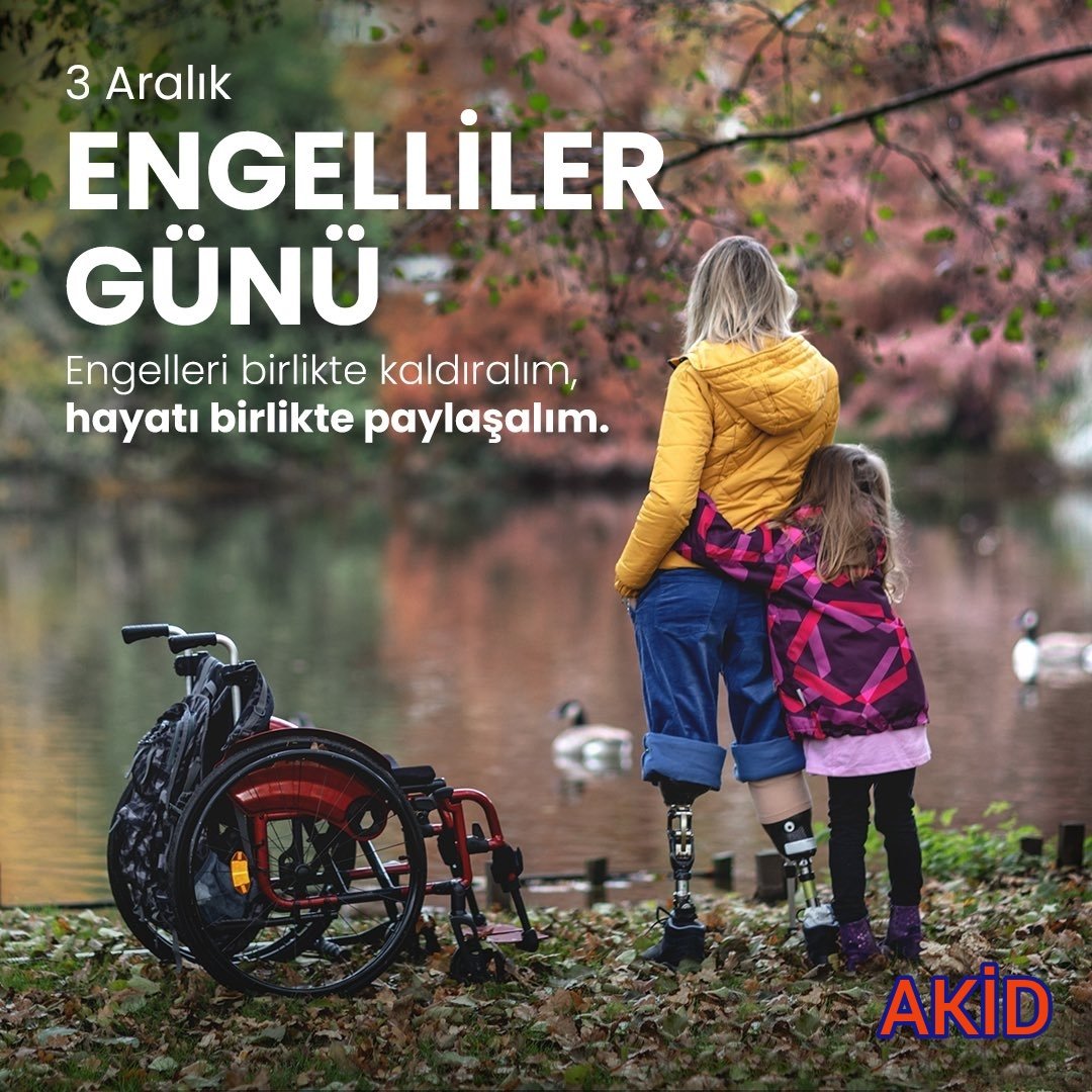 Engeller, insanların önüne değil, birlikte aşmak için yan yana durduğumuzda anlamını yitirir.

3 Aralık Dünya Engelliler Günü’nü farkındalıkla anıyoruz.

<a href="/birsengunay02/">Birsen Günay</a> Akid Başkanı
