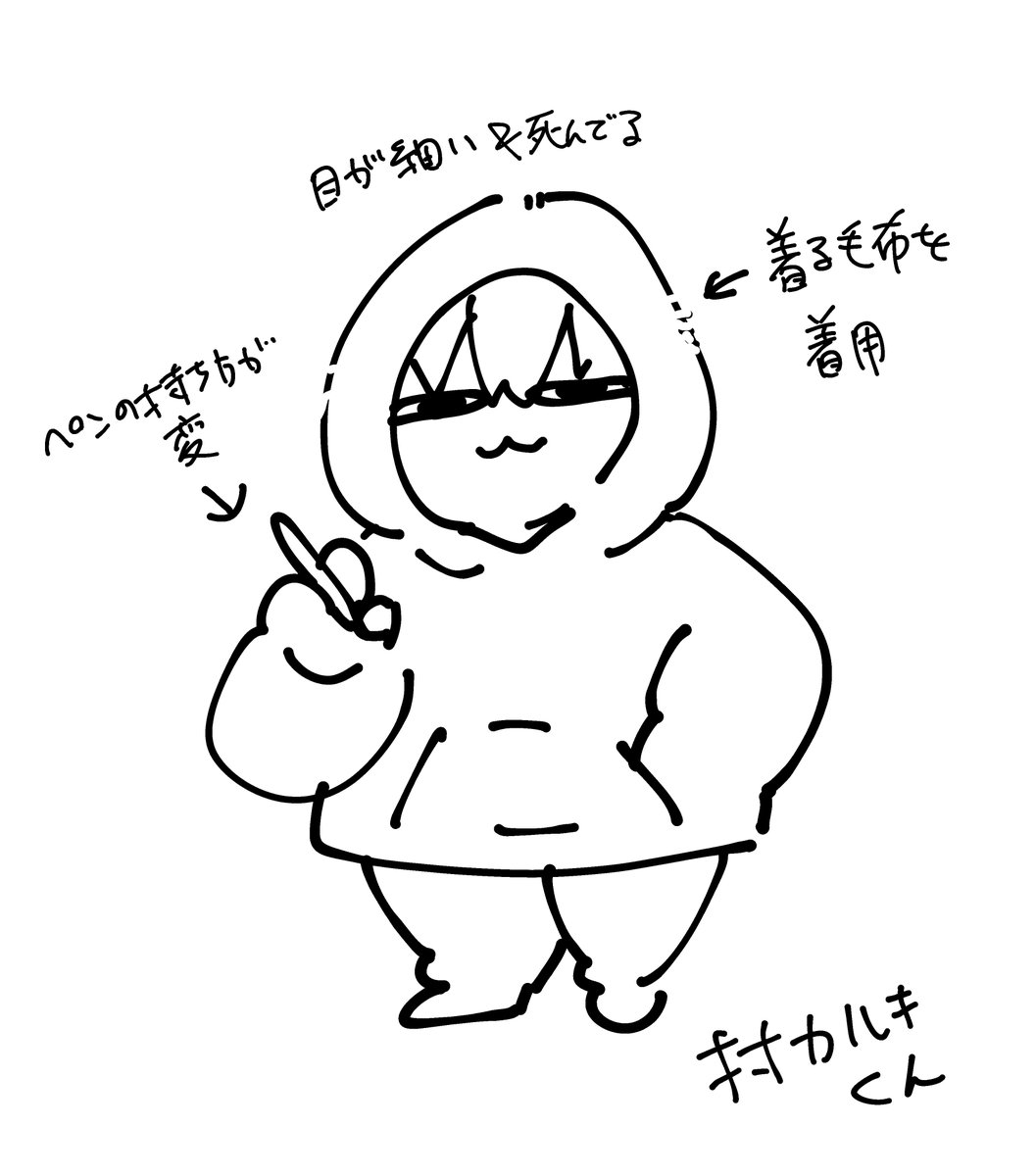 今kindleインディーズで出そうとしてる創作漫画にあとがき漫画いれたくて、自分の代理を出したくて自分のキャラデ??くんだけど、中々よくできたのでみてほし🥺🥺🥺🥺