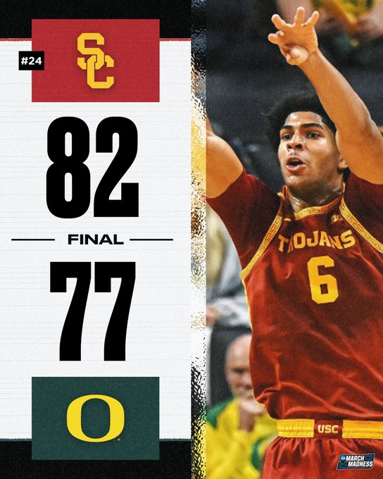OOSSports's tweet photo. The Trojans go into hostile territory and get the win over the Ducks to remain unbeaten!! ⚔️ #USCHoops https://t.co/QGqcgrBrE9