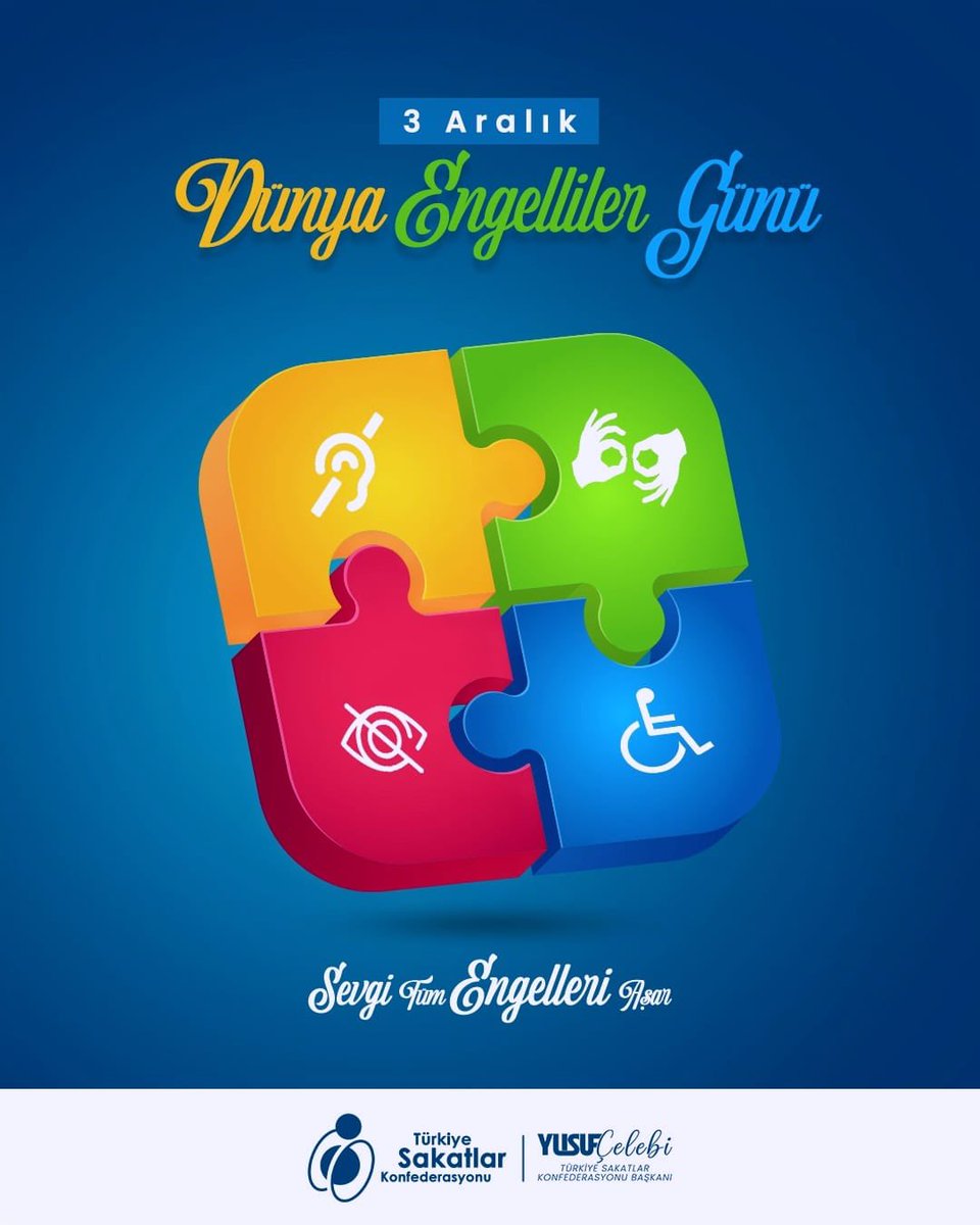 yusufcelebitsk's tweet photo. Engeller, çoğu zaman gözle görünenden çok daha fazlasıdır; toplumun bakış açısında, tutumlarında ve ortak sorumluluk anlayışında şekillenir. 3 Aralık Dünya Engelliler Günü, sadece farkındalık oluşturmak için değil, engelli bireylerimizin hayatın her alanında hak ettikleri eşitliği, erişilebilirliği ve katılımı güçlendirmek için hep birlikte adım atmamız gerektiğini hatırlatan özel bir gündür.

Engelli bireylerimizin sosyal hayata tam ve bağımsız katılımını sağlamak; eğitimden istihdama, ulaşımdan sağlık hizmetlerine kadar her alanda eşit imkânlar sunmak, hepimizin ortak görevidir. Bu anlayış, yalnızca fiziksel engelleri değil, zihinlerdeki engelleri de kaldırmanın en güçlü yoludur. Birlik olursak, dayanışmayı büyütürsek, her bireyin hayallerine ulaşabileceği kapsayıcı bir toplum inşa edebiliriz.

Bizler, engelli bireylerimizin ihtiyaçlarını gözeten, yaşamlarını güçlendiren çözümler üretmek için tüm imkânlarımızla çalışıyoruz. Ancak gerçek bir değişim, toplumun tüm kesimlerinin aynı duyarlılıkla hareket etmesiyle mümkündür. Engelsiz bir yaşam, bir kişinin değil, hepimizin ortak çabasıyla hayat bulur.

Bugün, engelli bireylerimizin yalnızca bir gün değil, her gün eşit, erişilebilir ve onurlu bir hayat sürmesi gerektiğini bir kez daha vurguluyoruz. Tüm engelli bireylerimize saygı, sevgi ve dayanışma içinde; hak ettikleri eşit yaşam koşullarına kavuşmalarını diliyorum.
Bizsiz alınan kararlara asla.
Saygılarımla.