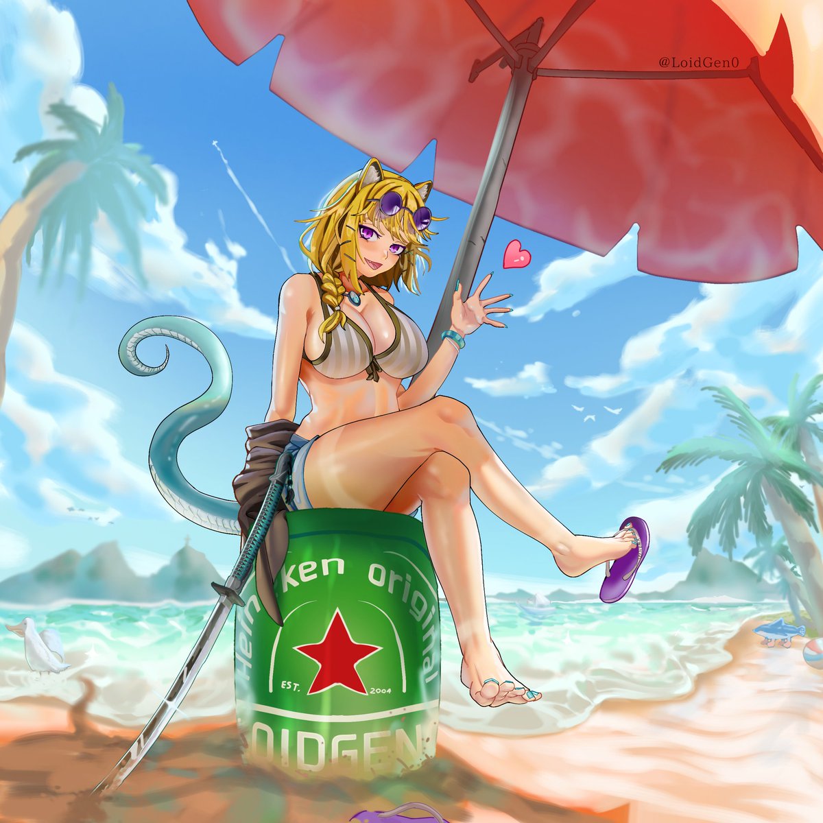 LoidGen0's tweet photo. Utage of Arknights on beach #ArknightsFanArt #ArknightsEndfield https://t.co/ARaChXlrPI