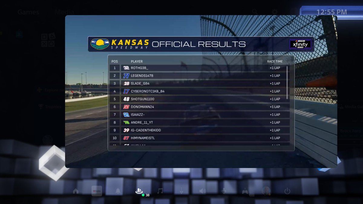 Official_OTLS's tweet photo. LEAGUE UPDATE:

The PlayStation Division ran two events at Kansas (11/19) and Watkins Glen (12/02).
The XBOX Division ran one event at Kansas (11/19).

The Kansas winners were ROCKET765TTV (XBOX) and Corey Rothgeb (PS5), while @SlenderBender06 took home the win at Watkins Glen. https://t.co/I7gfi4iHjo