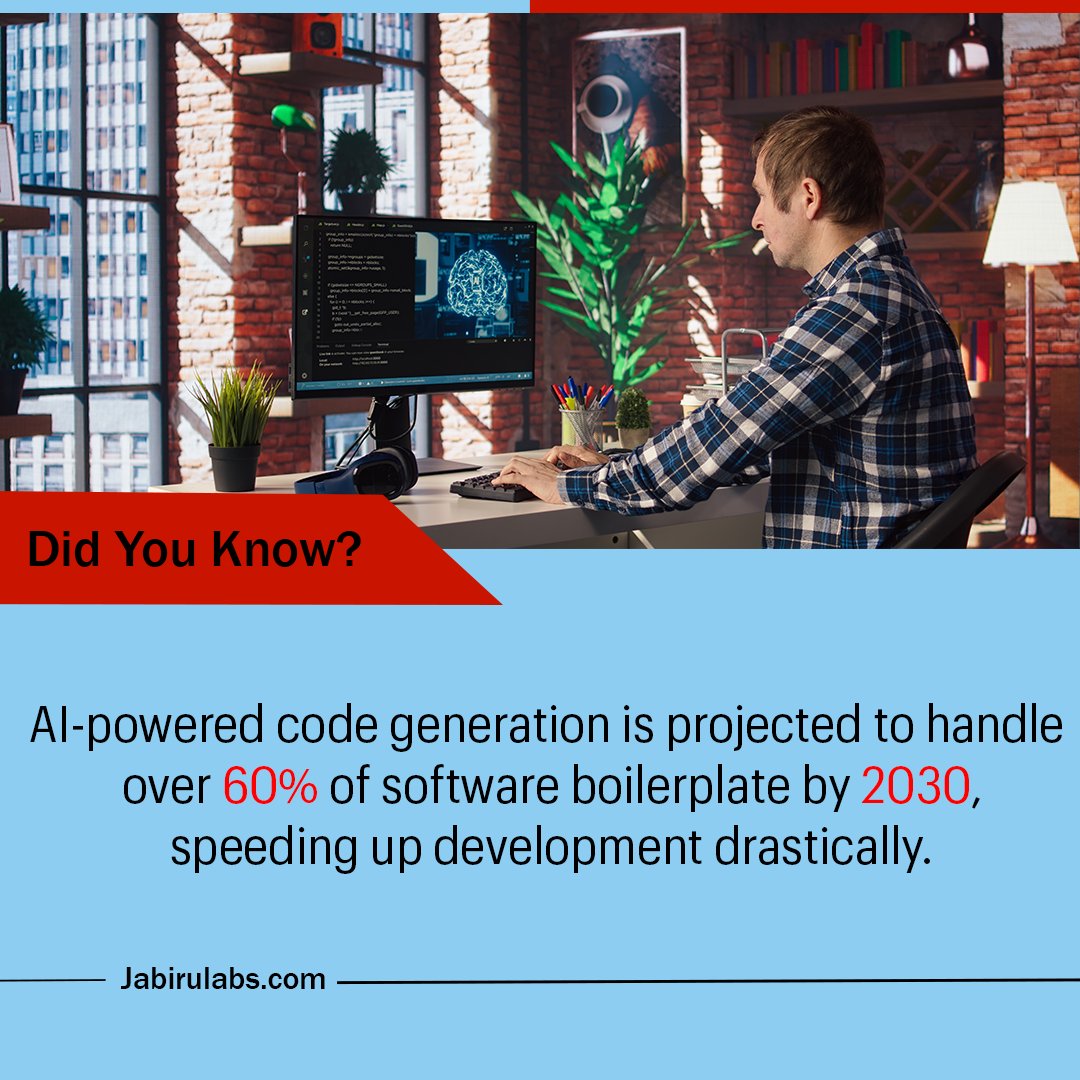 Jabirulabs's tweet image. Follow us for more Updates
 📞 Contact Us: 0334 2515060
🌐 Visit: jabirulabs.com 
📩 Email: jabirulabs@gmail.com

#DidYouKnow #AI #AICodeGeneration #JabiruLabs #SoftwareDevelopment #FutureOfCoding #AITools #DeveloperTools #Automation #TechTrends #boilerplateCode