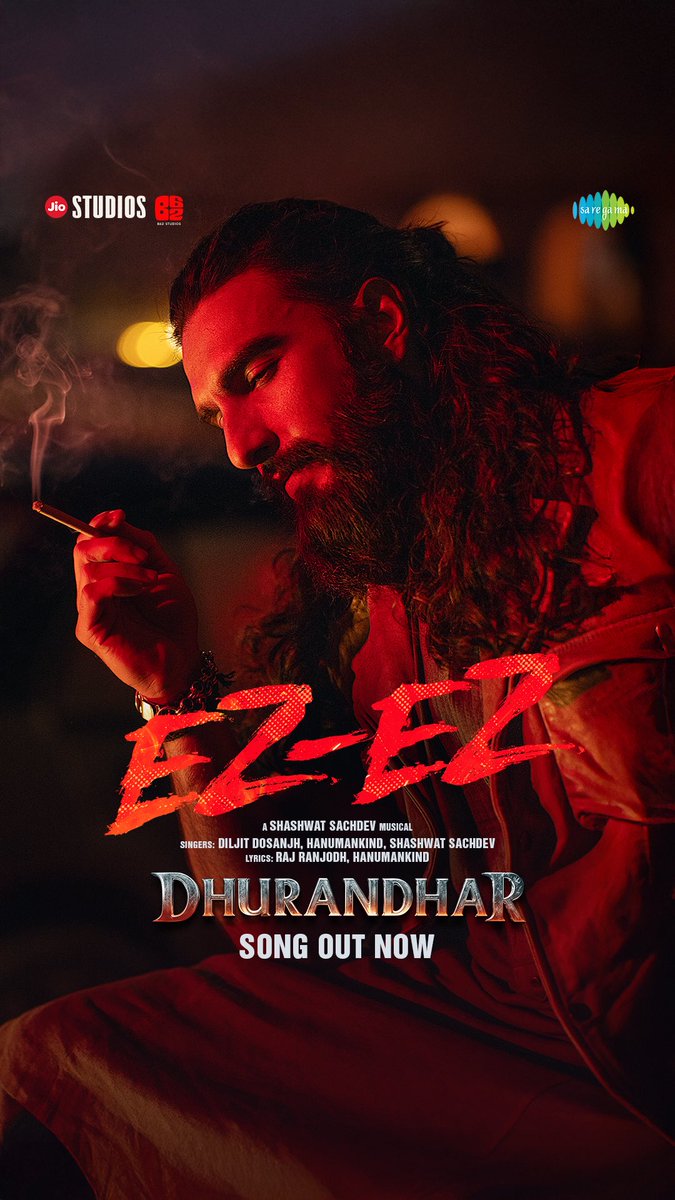 SumitkadeI's tweet image. A powerhouse trio joins forces for Dhurandhar’s new track ‘Ez Ez’ - #DiljitDosanjh, #Hanumankind, and #ShashwatSachdev.

National Award-winning filmmaker Aditya Dhar’s #Dhurandhar, produced by Jio Studios and B62 Studios, arrives 5 Dec 2025.