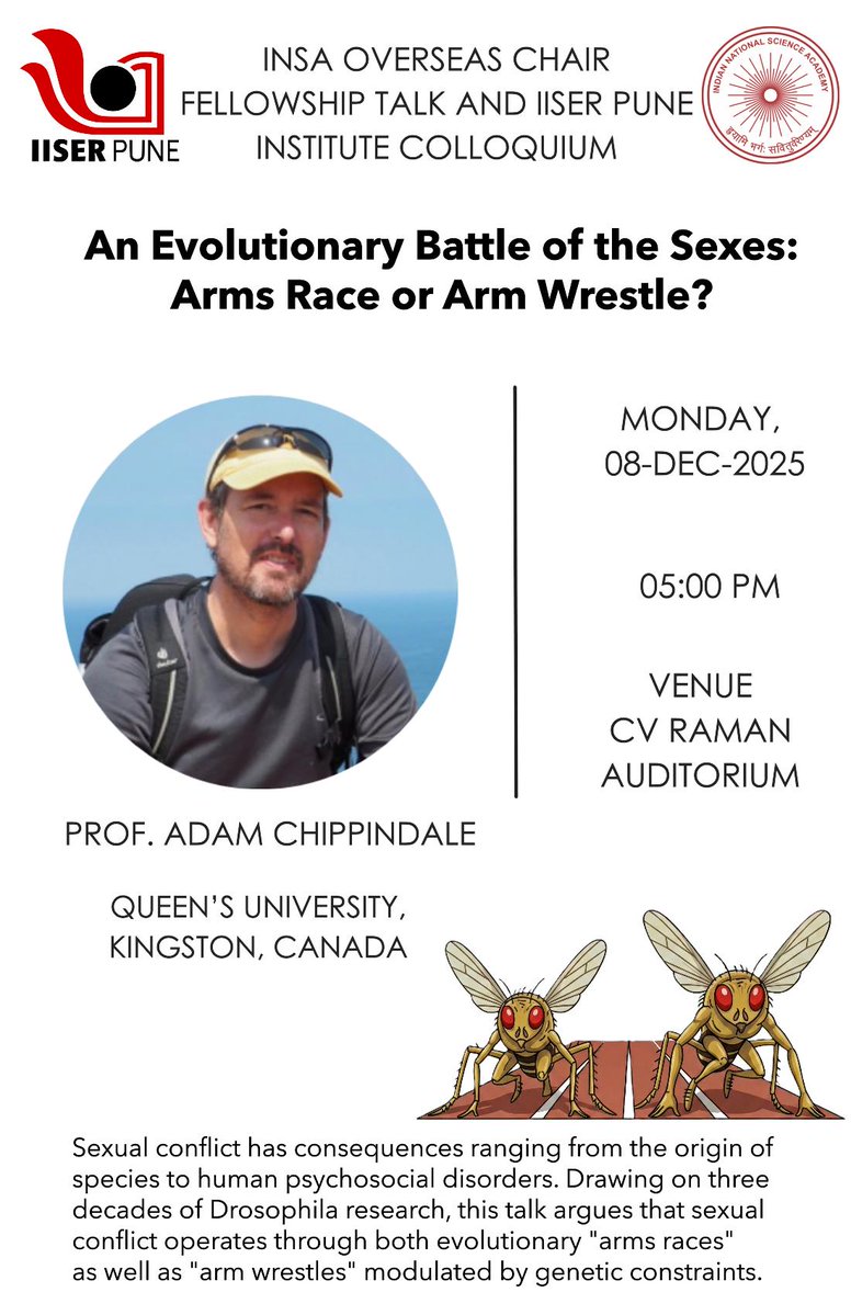 SutirthDey's tweet image. One of the top-most evolutionary biologists of the world talks about sexual conflicts. Kindly spread the message!