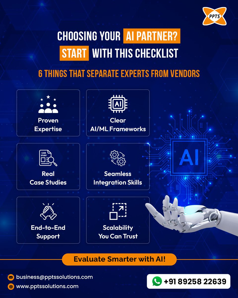 Every great AI success starts with the right partner. 🚀

At PPTS, we deliver more than promises - real results, proven expertise, and AI frameworks that scale with your business.

💡 Smarter AI adoption begins here.

#AIPartner #PPTSSolutions #AITransformation