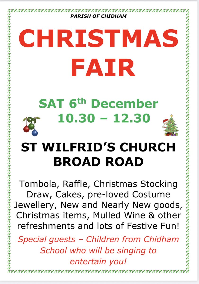 This Sat 6th December! Hamper  raffle, a main raffle, a chance to win a stocking from Santa, tombola, cakes &amp; produce, pre-loved costume jewellery &amp; accessories, Xmas  items, new &amp; nearly new gifts, mulled wine, refreshments, toys &amp; children’s books+ jigsaws. (Cash preferred).