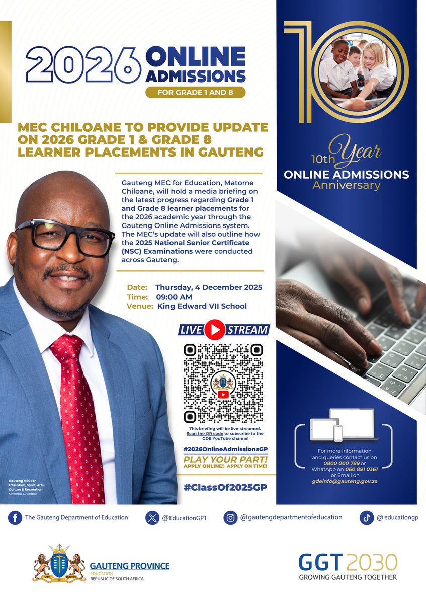 Gauteng Department of Education tweet media