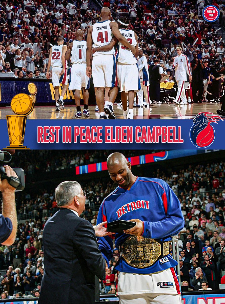 Pistons__Talk's tweet image. The Detroit Pistons lost a legend today: Elden Campbell.

He had such an underrated run with the Pistons — tough post defense, veteran leadership, and huge playoff minutes when it mattered most. Pistons fans will always remember everything you did on and off the court. RIP 🙏…