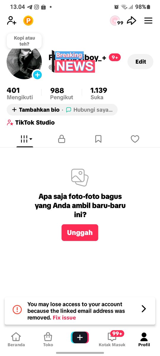 thischavv's tweet photo. WTS ACC/AKUN TIKTOK 

💰 45k
✅️ bisa live cam, game, studio
✅️ no bind gg/fb/dll
✅️ followers asli hasil mutual &amp; fyp
✅️ cn atas on bawah on

tag. wts akun tiktok want to sale account tiktok ready akun 
#zonauang️ https://t.co/LQk9Obcc5i