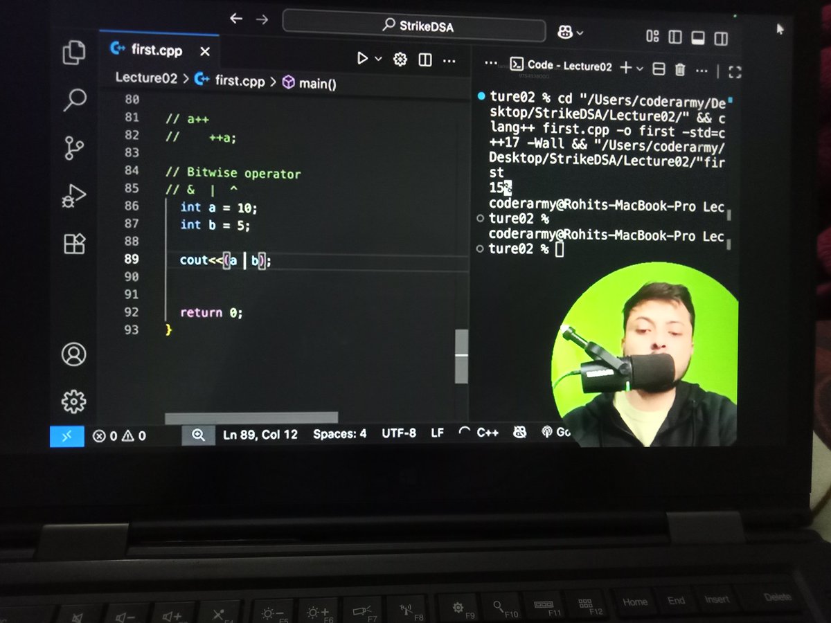 TanishkaYa95895's tweet image. Completed STRIKE DSA Lecture 2 by @rohit_negi9 bhaiya which was about Operators , if-else  and Loop
Finally everything makes sense! Feeling much more confident with the basics now 💻✨
One lecture at a time, growing consistently 🙌
#DSA #STRIKE #CodingJourney #LearningInPublic