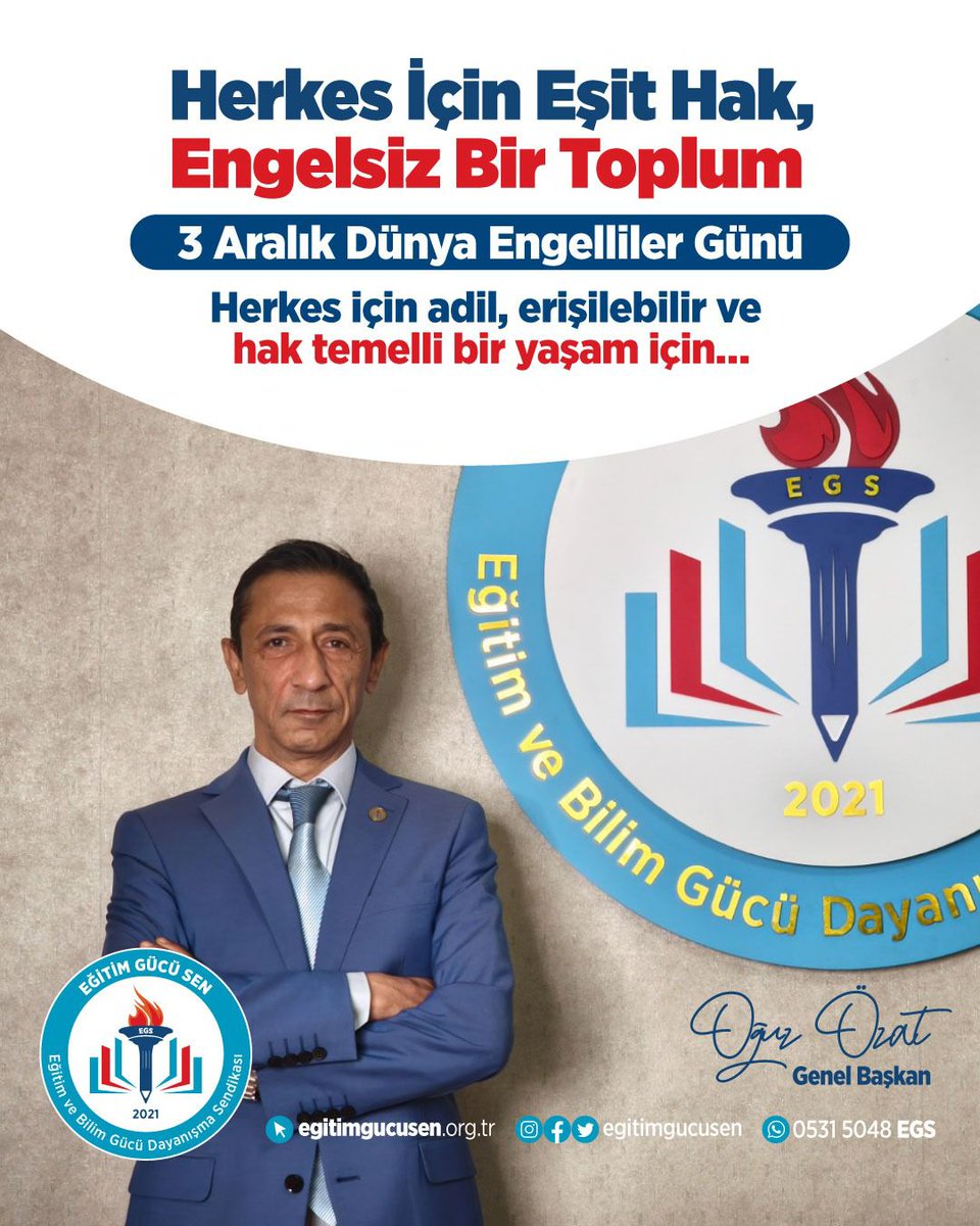 Beni hor görme kardeşim,
Sen altınsın, ben tunç muyum?
Aynı vardan var olmuşuz,
Sen gümüşsün, ben sac mıyım?

Engel bedenlerde değil, eşitsizliktedir.
Biz farklılıklarımızla biriz; aynı dünyada yaşıyor ve aynı geleceğe bakıyoruz.

Eğitim Gücü Sen olarak,
Engelli bireylerin iş