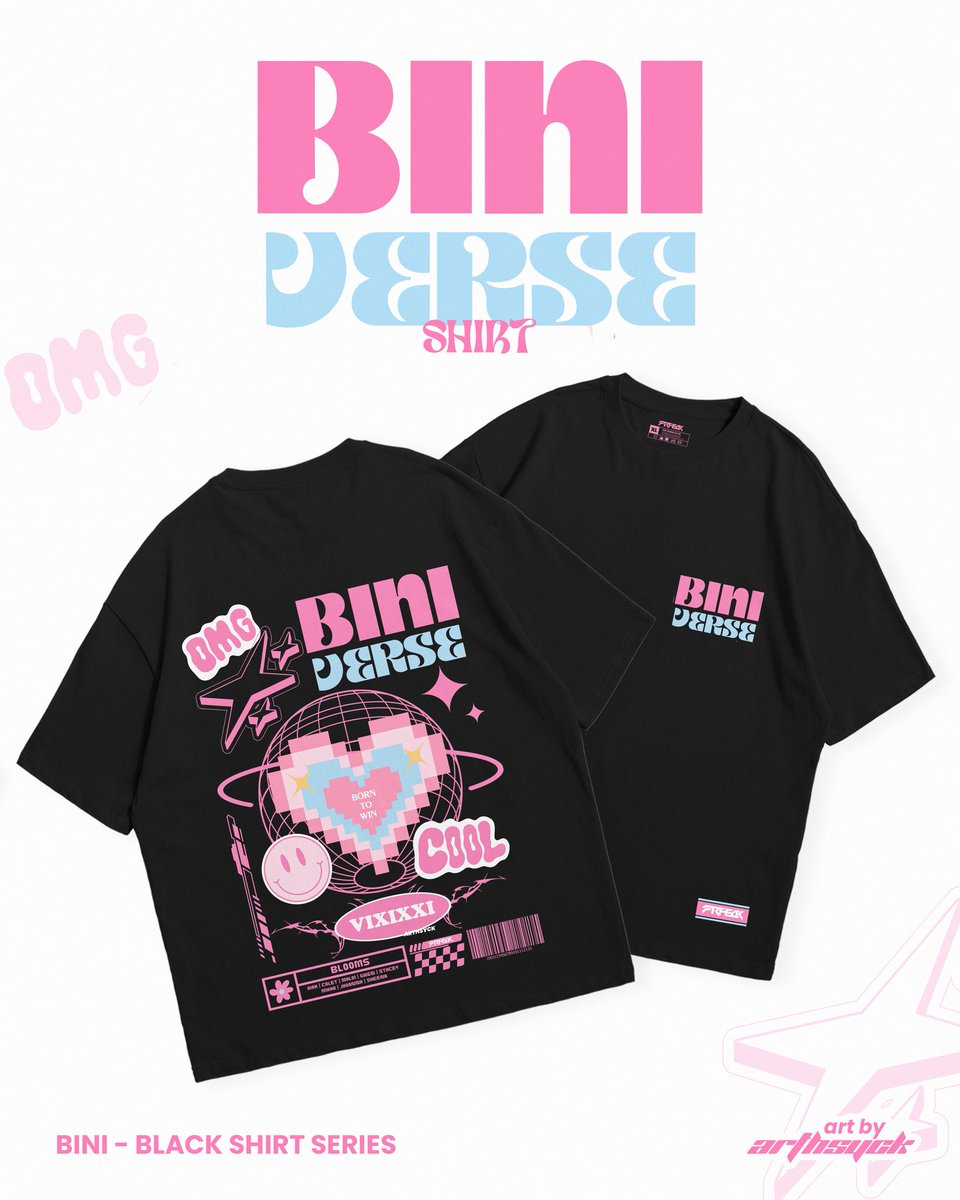 soeunrays's tweet image. wts lfb bini shirt 

BINI oversized shirt series by arthsyck

• used once for solfest
• Large 
• ₱450