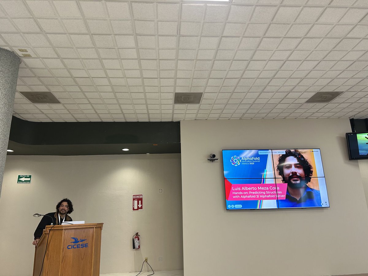 afesmx25's tweet photo. 🧬✨ Día 2 del #AFESMX25

Hoy nos metimos de lleno a los talleres:

🔹 Limitaciones y buenas prácticas de AlphaFold
🔹 Predicción de estructuras con AlphaFold 3/ColabFold
🔹 Integración con otros datos biológicos
🔹 Simulación de un proyecto de investigación usando AlphaFold https://t.co/2kYH2tO2u5