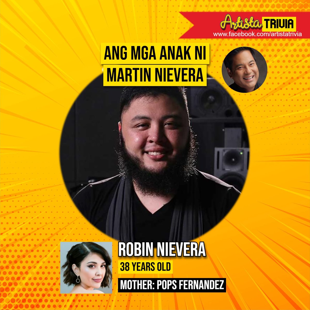 ArtistaTrivia's tweet image. The children of Martin Nievera with former wife Pops Fernandez are Robin Nievera and Ram Nievera, and with ex-partner Katrina Ojeda is Santino Nievera.

#martinnievera #PopsFernandez #RobinNievera #ramnievera #artistatrivia