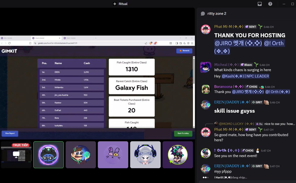Phat8Web3's tweet image. Yesterday, my second time playing GIMKIT CHAOS at Ritual

Despite my best efforts, I still couldn&apos;t get a higher rank, only reaching the top 10

⏰Time: 05:00 PM (UTC+7) | December 2, 2025
📍Web Gimkit: gimkit.com/join?gc=279596 
📲DC Username: trandinh.phat

@ritualfnd @ritualnet