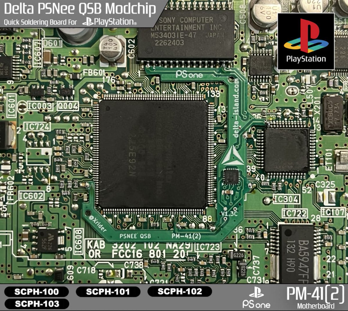 The Delta PSNee QSB modchip for PSone motherboard PM-41(2) is now available on the Delta Store.

With this release, the Delta PSNee QSB collection now supports every version of the PlayStation and PSone, offering complete coverage for all models.

delta-island.com/index.php/en/t…