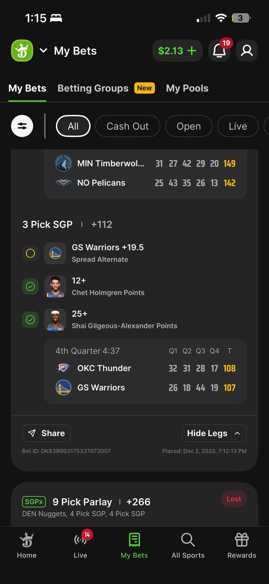 PCbets_'s tweet photo. Go to bet that’s constantly winning for me
OKC ML or opponent alt spread (-350 odds)
SGA over 30 or 25 points
Chet over 15 or 12 points
This parlay tends to come out around +130 on the high end https://t.co/05pDg00wlM