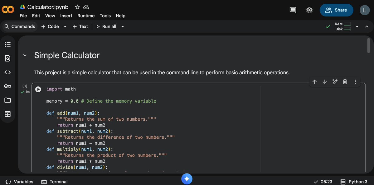 luckysolex1's tweet image. Just finished my first big Python project: a Command-Line Calculator! 🚀 It’s simple, but it forced me to master core programming skills essential for a career in Data Science/ML. #PythonProject #DataScience #Coding

Short 🧵