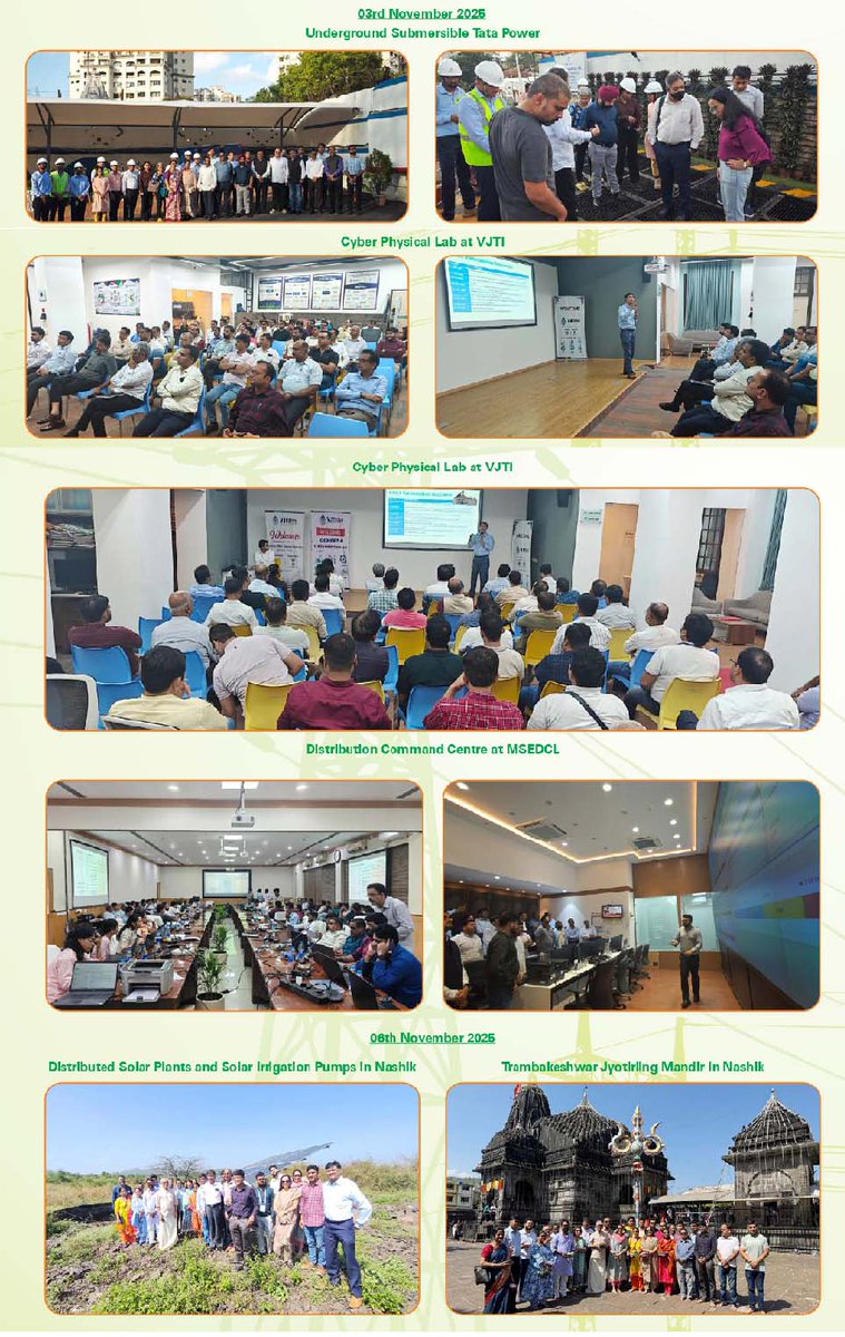 IndiaSmartGridF's tweet image. ISGF #SmartGrid Bulletin | Glimpses of the Technical Tours held as part of #DUM25 on 04–05 November 2025 at Hotel Sahara Star, Mumbai.

Read more at: bit.ly/48Mbr7X

@rejipillai | @suri_reena