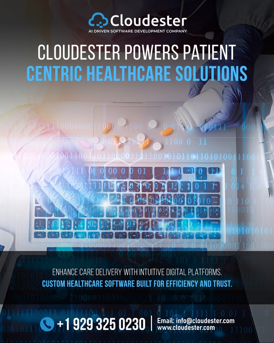 cloudester's tweet image. Think of healthcare teams moving without friction.

Cloudester builds patient centric systems that cut workload, connect data, and keep security solid.

Better care starts with better platforms.

Visit us: cloudester.com

#healthcare #ehr #customsoftwaredevelopment