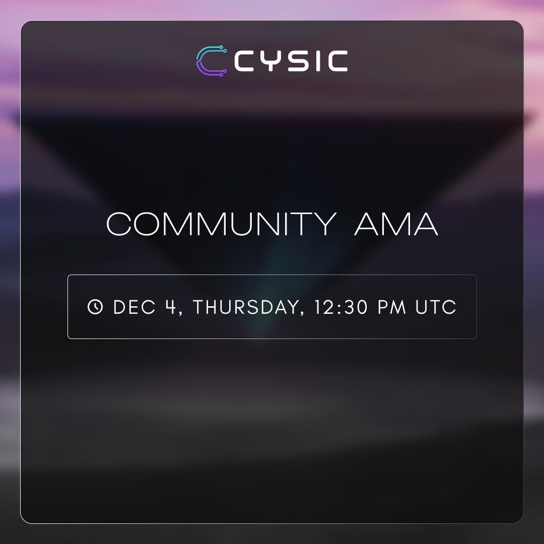 PrinceH42580072's tweet photo. Don’t miss the next @cysic_xyz AMA this Thursday. It’s a great chance to catch potential updates on TGE and the Mainnet.

If you’ve got questions, drop them in the comments ahead of time,  the more active you are, the more likely your question gets noticed.

Stay tuned. https://t.co/pJ58bTiDvM
