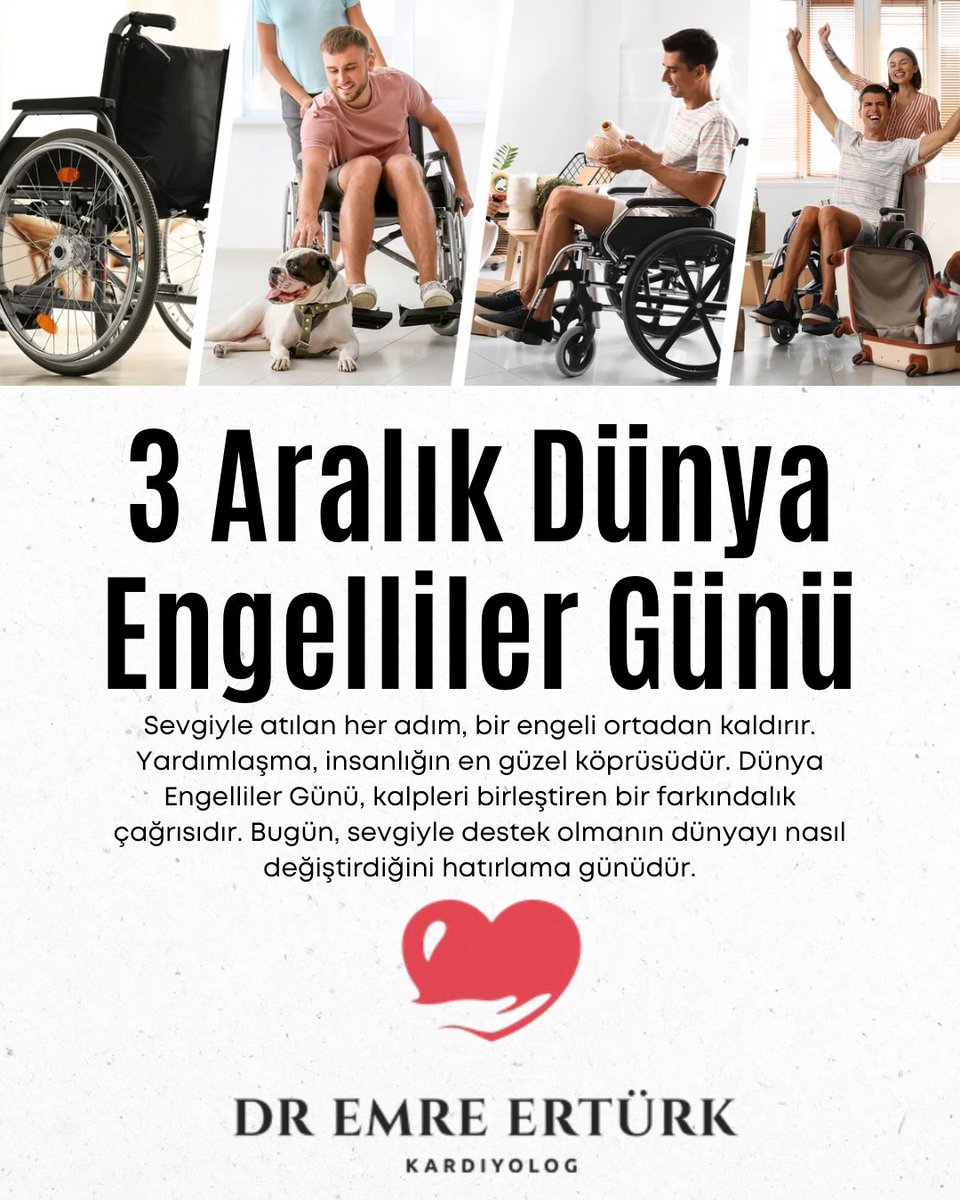 Sevgiyle atılan her adım, bir engeli ortadan kaldırır.
Yardımlaşma ve dayanışma, insanlığın en güçlü köprüsüdür.

3 Aralık Dünya Engelliler Günü; kalplerimizi birleştiren, toplumsal farkındalığı büyüten ve herkes için eşit yaşam koşullarını hatırlatan bir çağrıdır.
Bugün,