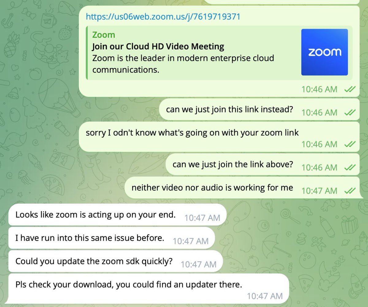 umikathryn's tweet image. [Please read and share] There’s a new social engineering attack circulating in crypto, and it’s disturbingly sophisticated.

Hackers are now impersonating people you actually know using deepfaked live video on Zoom/Teams calls. Not prerecorded clips: real-time synthetic video of…