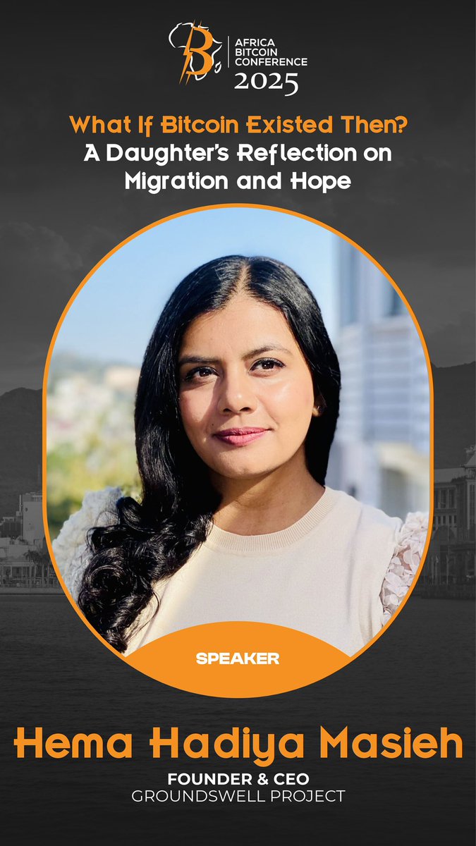 Next up: Hema Hadiya Masieh with “What If Bitcoin Existed Then? A Daughter’s Reflection on Migration and Hope.”

Hadiya shares her family’s journey from Mauritius to the UK and how she’s using Bitcoin to empower refugee women across Africa, bringing access, independence, and hope