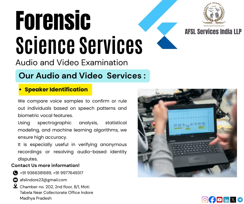 ForensicFor's tweet image. 🎥🎧 Audio &amp;amp; Video Forensic Services

✅ Audio Forensics
• Audio Authentication &amp;amp; Tampering Detection
• Audio Enhancement for Clarity
• Noise Reduction &amp;amp; Quality Improvement
• Speaker Identification &amp;amp; Voice Comparison
• Transcription of Poor-Quality Recordings