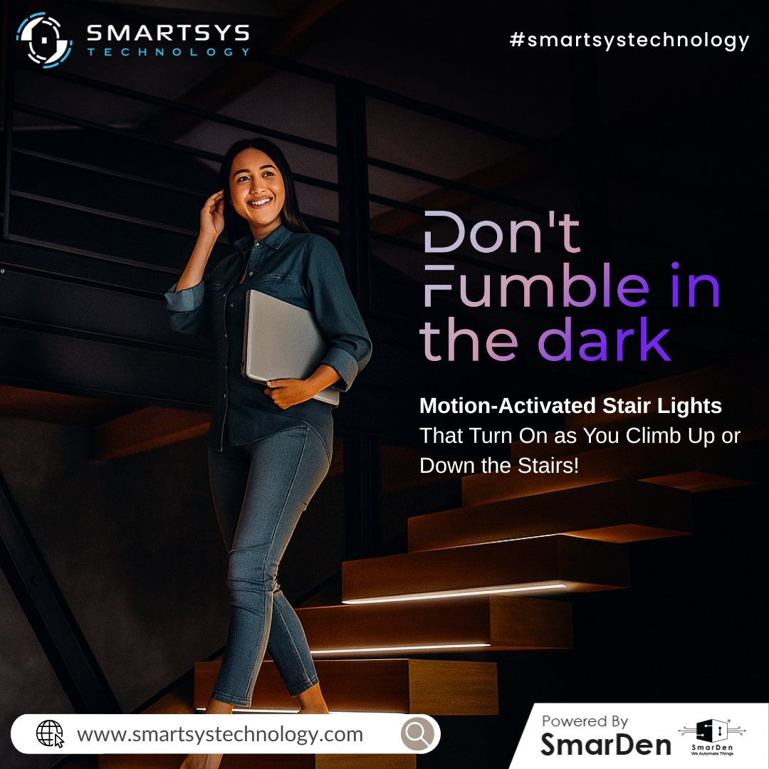 smartsystech_'s tweet image. Motion-activated stair lights that turn on automatically as you move.
Smart lighting = safer steps. 💡

#SmartSysTechnology #SmartHome #MotionSensor #StairLights #PoweredBySmarDen