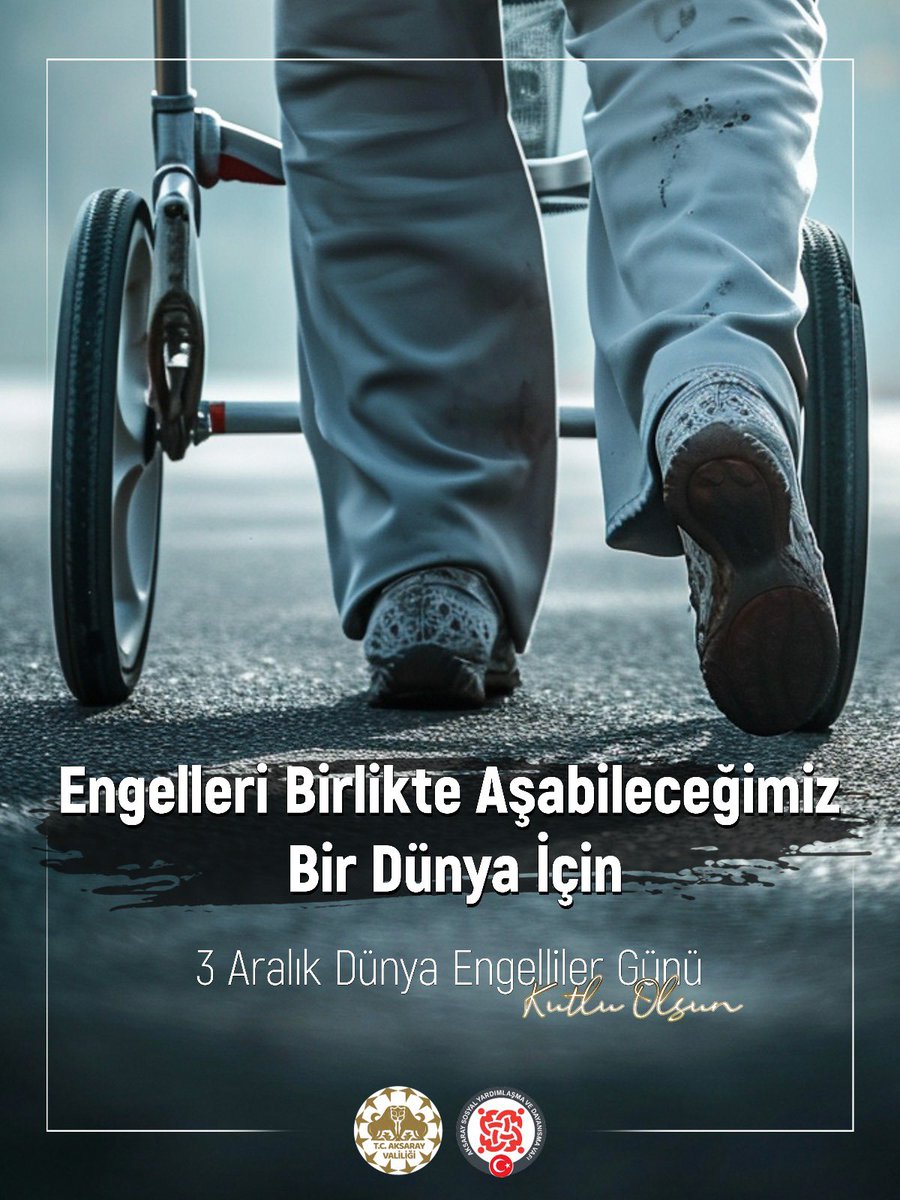 3 Aralık Dünya Engelliler Günü kutlu olsun. Birbirimizi anlayabildiğimiz, kalpten destek olabildiğimiz ve her bireyin değerle yaşadığı bir dünya için umutla yan yanayız

<a href="/tcailesosyal/">T.C. Aile ve Sosyal Hizmetler Bakanlığı</a> <a href="/MahinurOzdemir/">Mahinur Özdemir Göktaş</a> <a href="/aksarayvaliligi/">T.C. Aksaray Valiliği</a>
<a href="/malikumbuzoglu/">Mehmet Ali Kumbuzoğlu</a> <a href="/ashb_sygm/">Sosyal Yardımlar Genel Müdürlüğü</a>