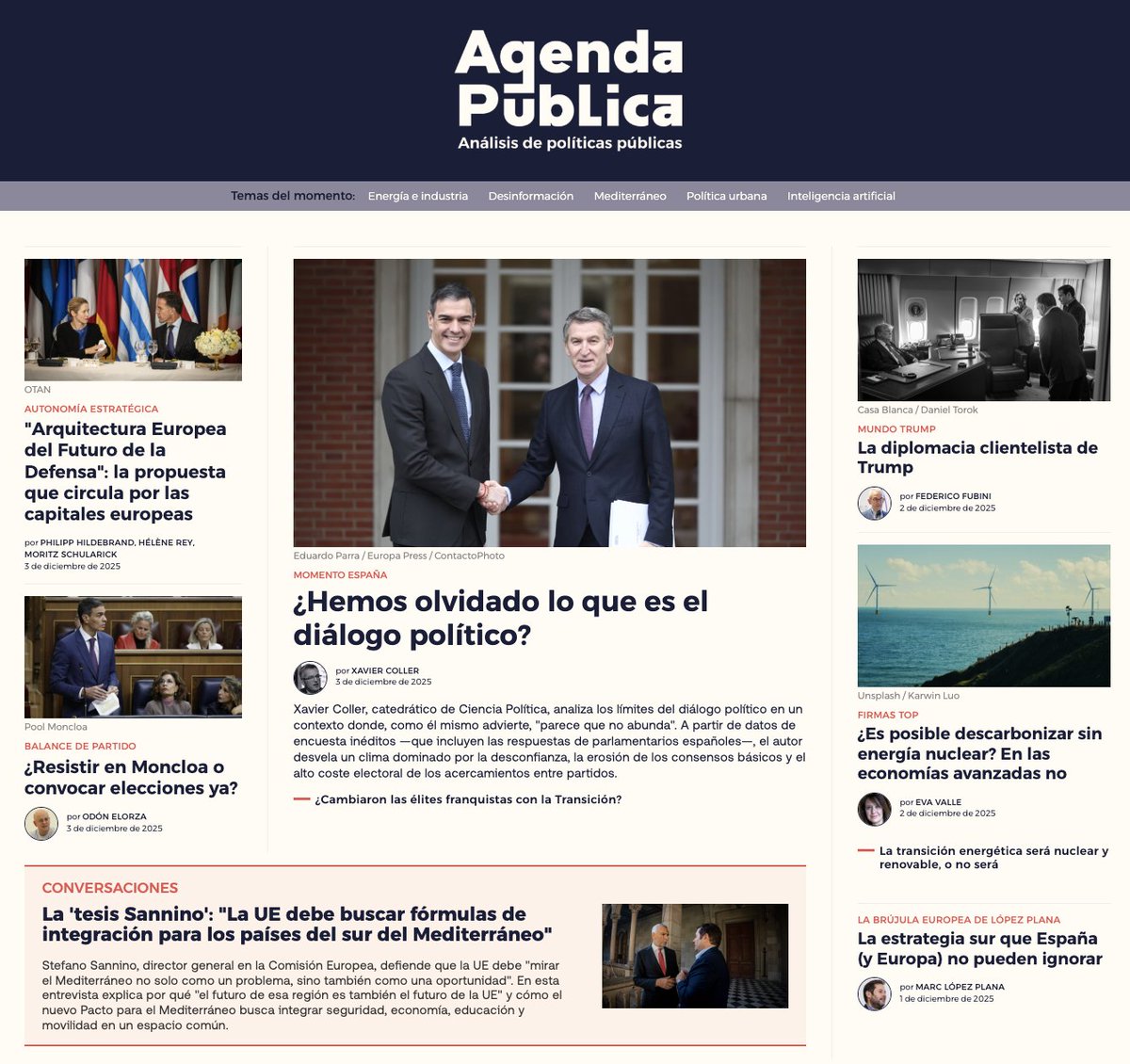 a_publica's tweet image. 🗞️ Hoy en Agenda Pública

🇪🇸 ¿Hemos olvidado el diálogo político?
@XColler, catedrático de Ciencia Política, muestra con una encuesta a parlamentarios cómo muchas élites se ven ya como "oponentes" con los que es difícil pactar, pese a que la mayoría sigue creyendo que "es…