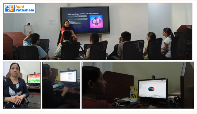 With guidance from her mentor Sumit, Sony learned typing, 
MS Office tools and presentations. She later shared her learning with children at the POD.

Full journey: apnipathshala.org/how-a-housewif…