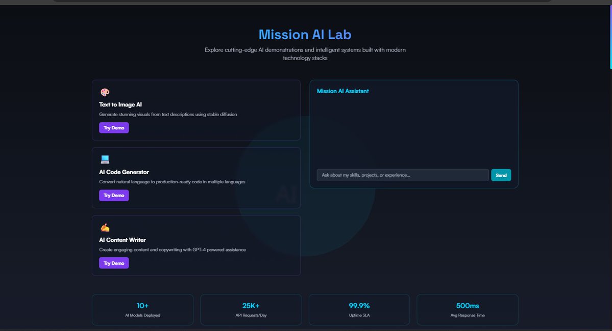 MissionKumar15's tweet image. Mission AI Lab — Building Intelligent Experiences Through Design &amp;amp; Innovation

#AIDevelopment #WebDeveloper #TechInnovation #AICreator #MissionKumar #FutureTech #DigitalDesign
