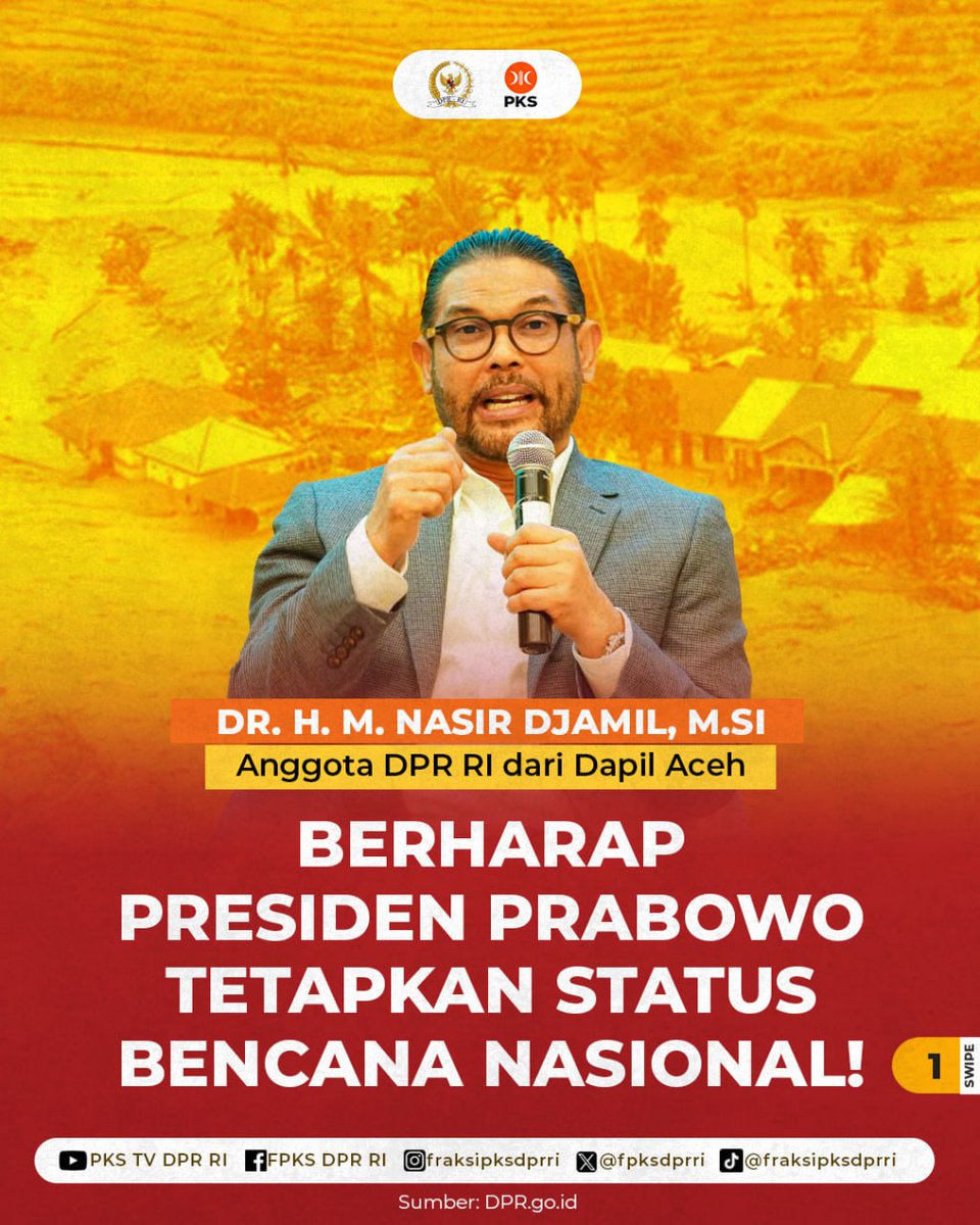 Desak terus biar jadi Bencana Nasional ! Tabik <a href="/FPKSDPRRI/">Fraksi PKS DPR RI</a> 

Ayo partai lain...Pepet juga