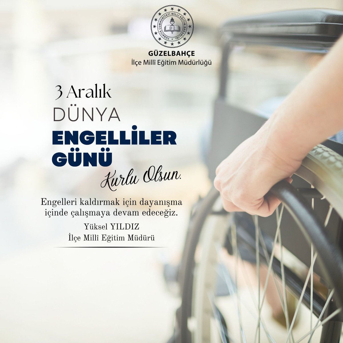 3 Aralık Dünya Engelliler Günü Kutlu Olsun. @Guzelbahcekay <a href="/izmir_ilmem/">İzmir İl Milli Eğitim Müdürlüğü</a> <a href="/yuselyildiz/">Yüksel YILDIZ</a>