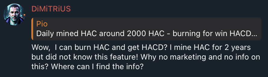 We are still in the early stage: What is $HACD?