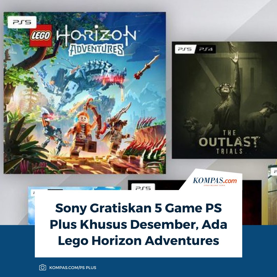 KompasTekno's tweet photo. Bukan tiga, Sony mengobral lima game gratis di PlayStation Plus bulan Desember. Pelanggan PS Plus kini dapat mengklaim petualangan Lego Horizon Adventures dan empat judul besar lainnya sebagai sambutan akhir tahun.
Baca di sini: https://t.co/VcCshqKrck
~TR #Sony #PS5Plus https://t.co/ijss2GO2m0