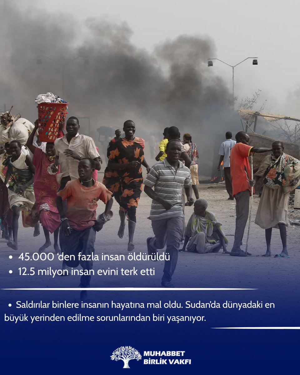 MuhabbetBirlikk's tweet photo. Sudan’da yıllardır süren iç çatışmalar, milyonlarca insanı evlerinden, ekmeklerinden ve huzurlarından etti.
Savaşın ortasında kalan çocuklar, kadınlar ve yaşlılar; suya, gıdaya ve güvenli bir sığınağa muhtaç durumda.

Muhabbet Birlik Vakfı olarak, Sudan’da zor durumda kalan kardeşlerimize insani yardım ulaştırmak, yaraları bir nebze de olsa sarmak için çalışmalarımızı sürdürüyoruz.

🕊️ Mazlumların yanında durmak hepimizin sorumluluğu.
🤲 Destek ol, bir cana umut ol.

☎️ 0553 936 46 61 - 0216 606 03 03

🌐 https://t.co/Y3ItcgPwG2