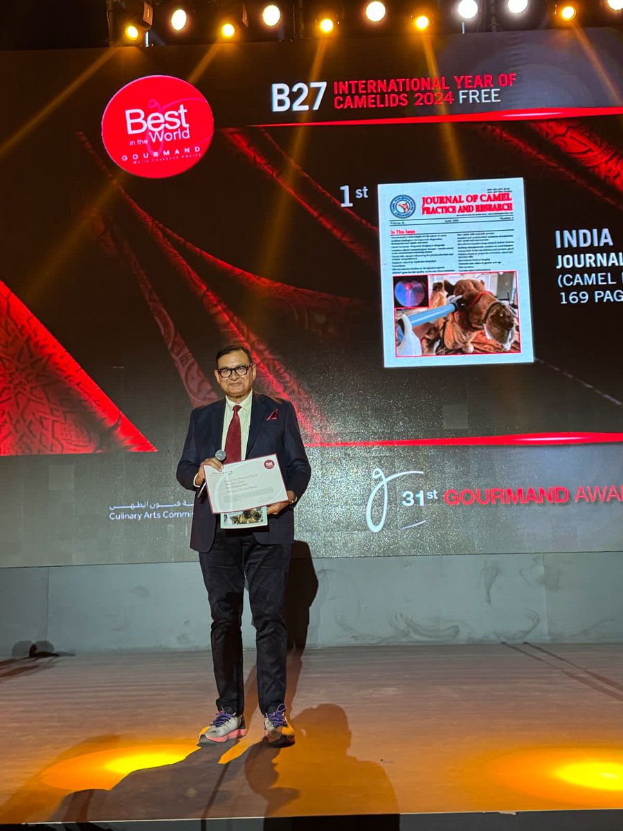 news21national's tweet photo. डॉ. टी.के. गहलोत को इंटरनेशनल Gourmand Awards में मिला सम्मान 

#DrTKGahlot #GourmandAwards #BikanerPride #CamelScience #SustainableFoodSystems #BreakingNews #LatestNews #HindiNews #News21 #News21National https://t.co/8AzG2u54uJ