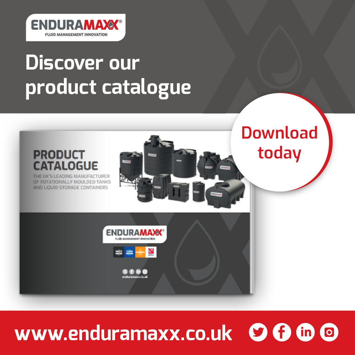 Enduramaxx's tweet image. Discover the wide range of rotationally moulded plastic tanks from the UK's leading manufacturer.  Tanks range from 150 litres to 30,000 litres and can be joined in series for extra capacity!
Download the catalogue now: bit.ly/448Ab7Y
#WaterTanks #Storage