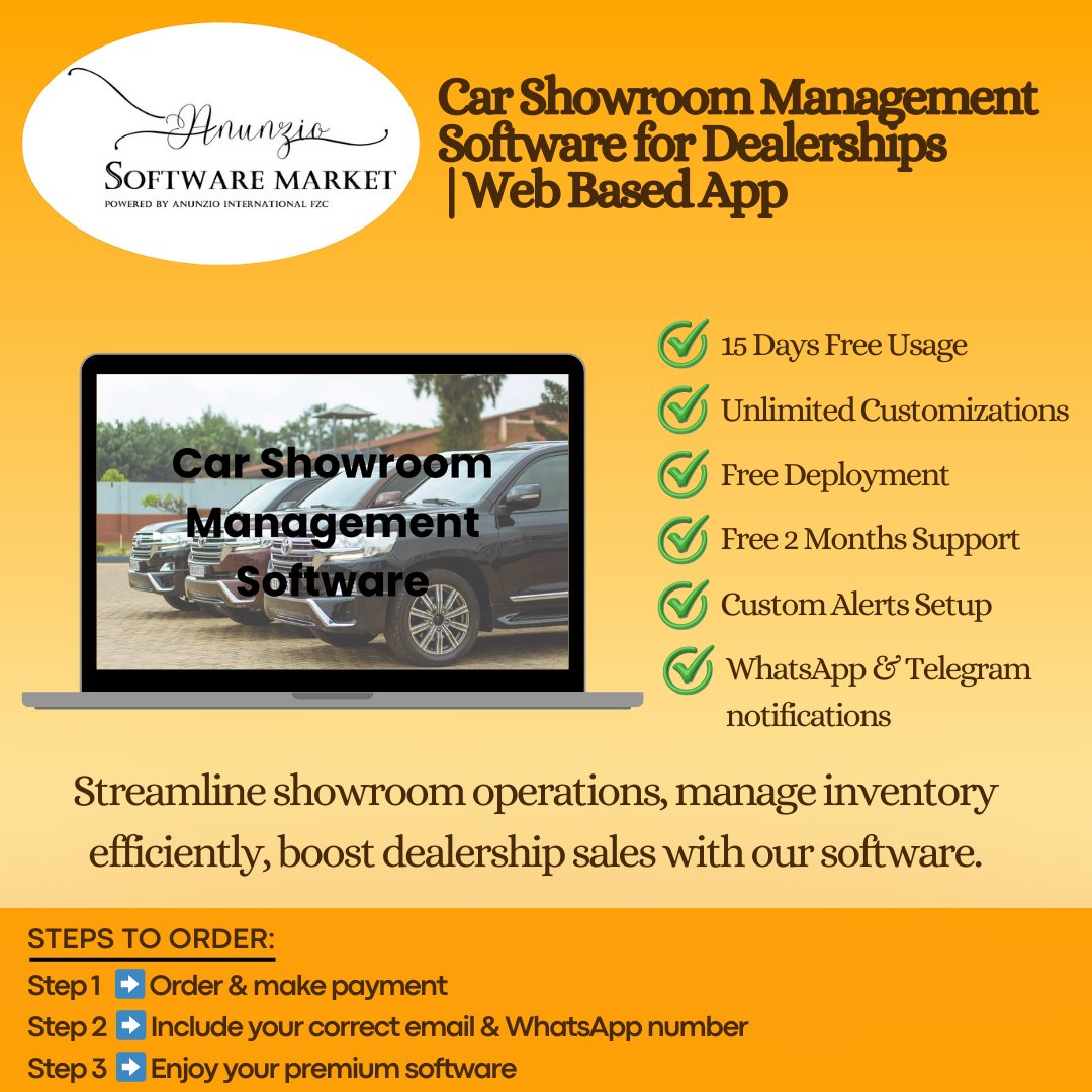 anunziosoftware's tweet image. Car Showroom Management Software for Dealerships

Purchase with 15 days Trial:
anunziointernational.com/software/produ…

#SaaS #webapps #programmerlife #application_design #businessandmanagement #software #FreeTrial #tech